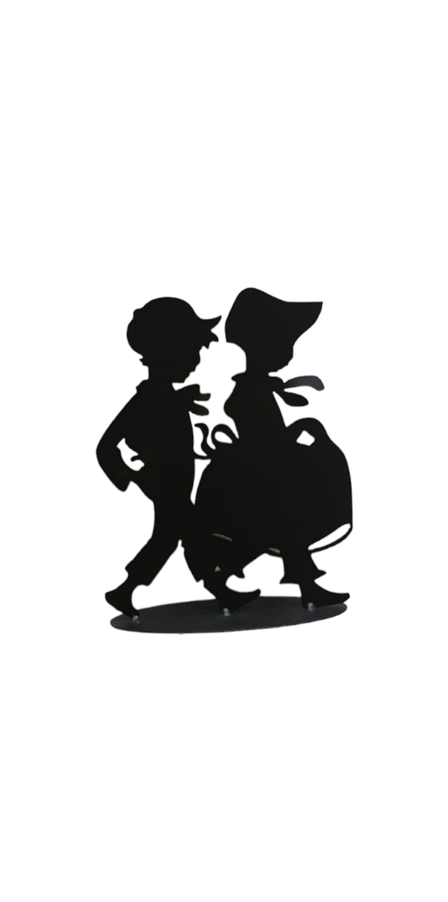 Jongen en meisje wandelen (zwart)