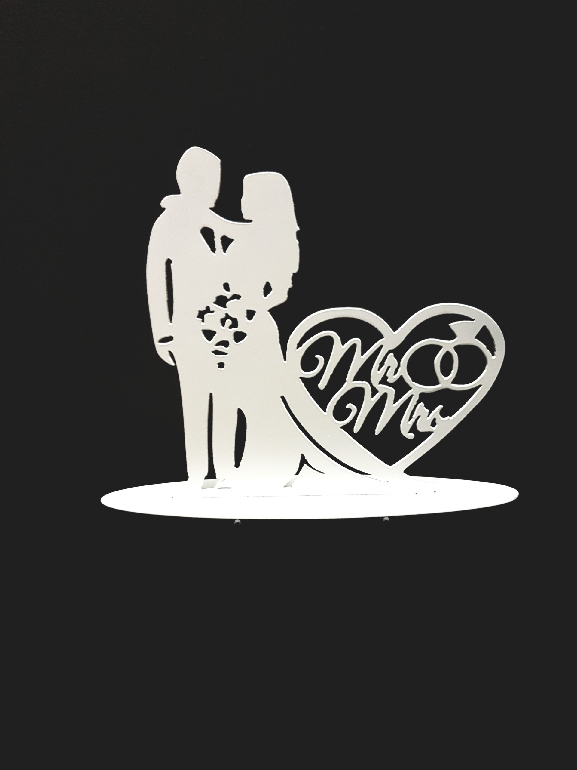 Mr & Mrs trouwbeeld (wit)