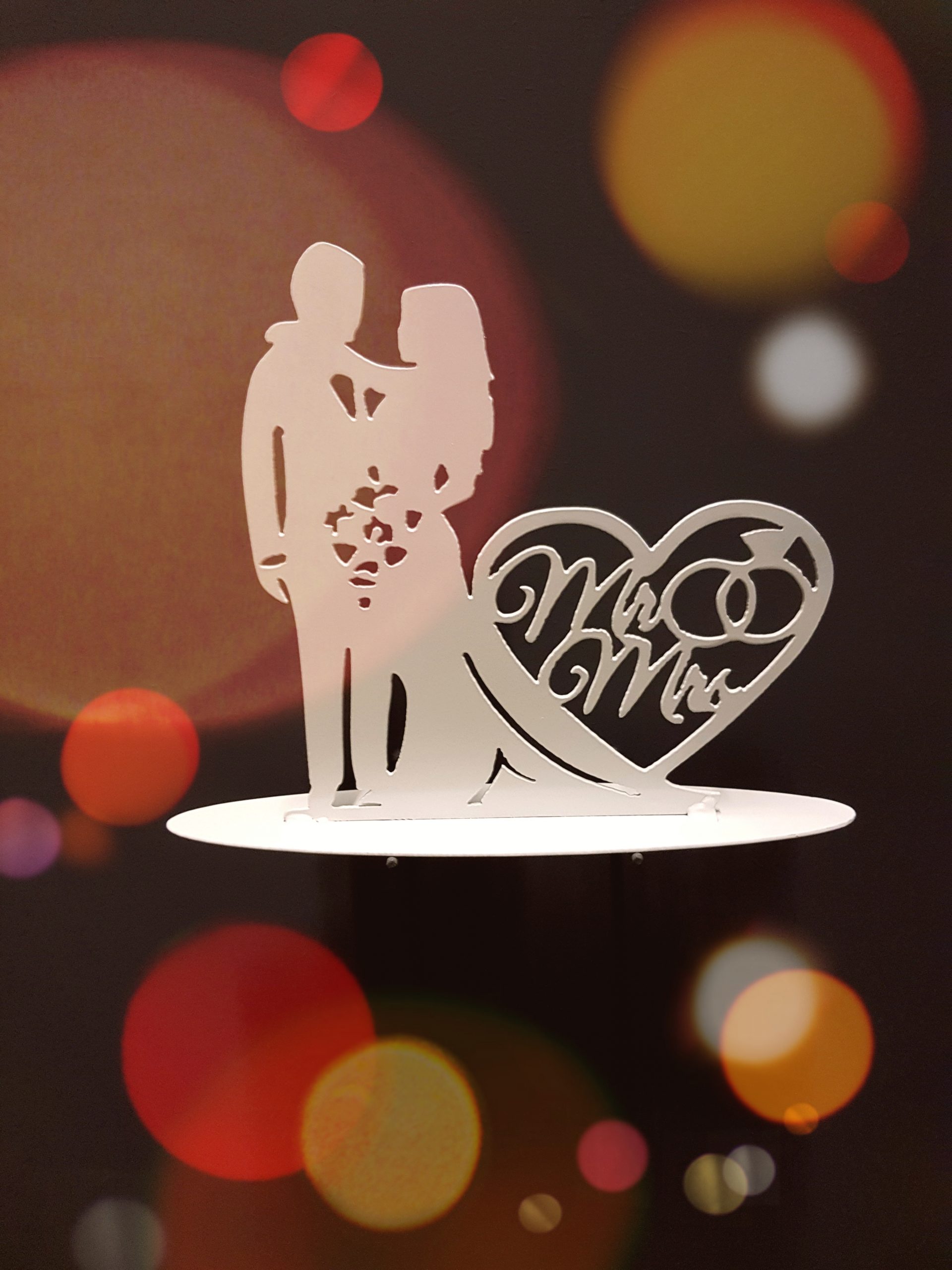 Mr & Mrs trouwbeeld (wit) - Afbeelding 2
