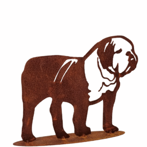 Metalen Bulldog tuindecoratie voor tuin of op balkon