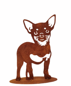 Metalen Chihuahua tuindecoratie voor tuin of op balkon
