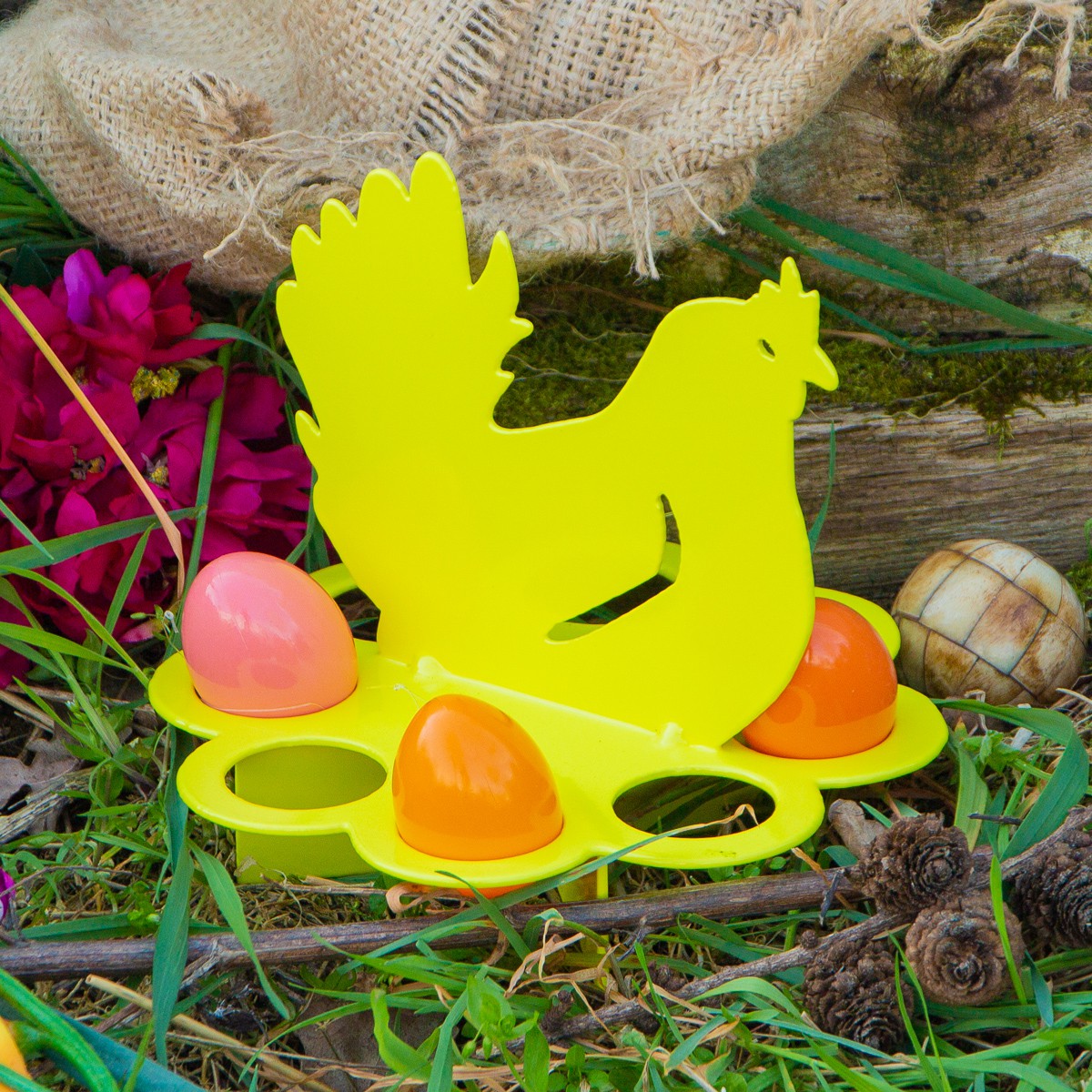 Eierhouder met kip (geel) - Afbeelding 2