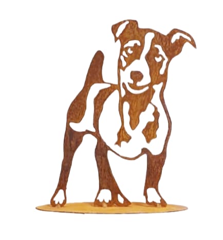 Metalen Jackrussel tuindecoratie voor tuin of op balkon