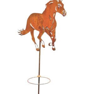 Metalen Paard met bloempot houder tuindecoratie voor tuin