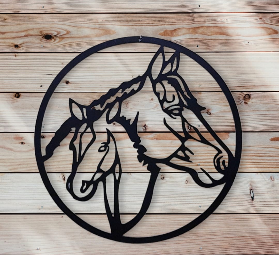 Paarden hoofden (zwart) - Afbeelding 2