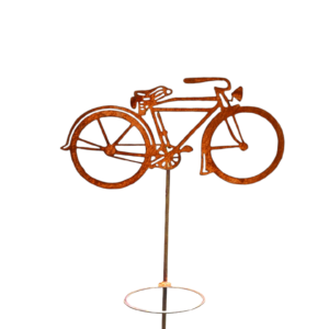 Metalen oude herenfiets met bloempot houder tuindecoratie voor tuin