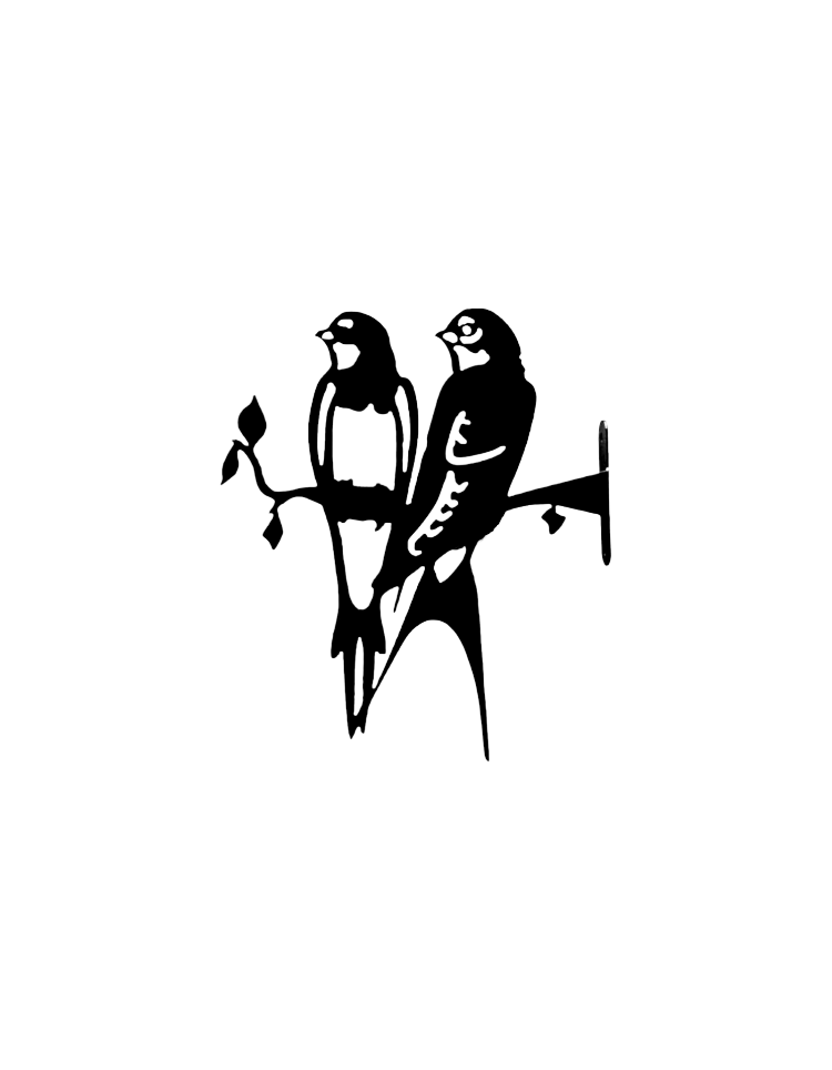 Zwaluwen voor schutting (zwart)
