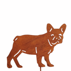 Metalen Franse bulldog tuindecoratie voor tuin