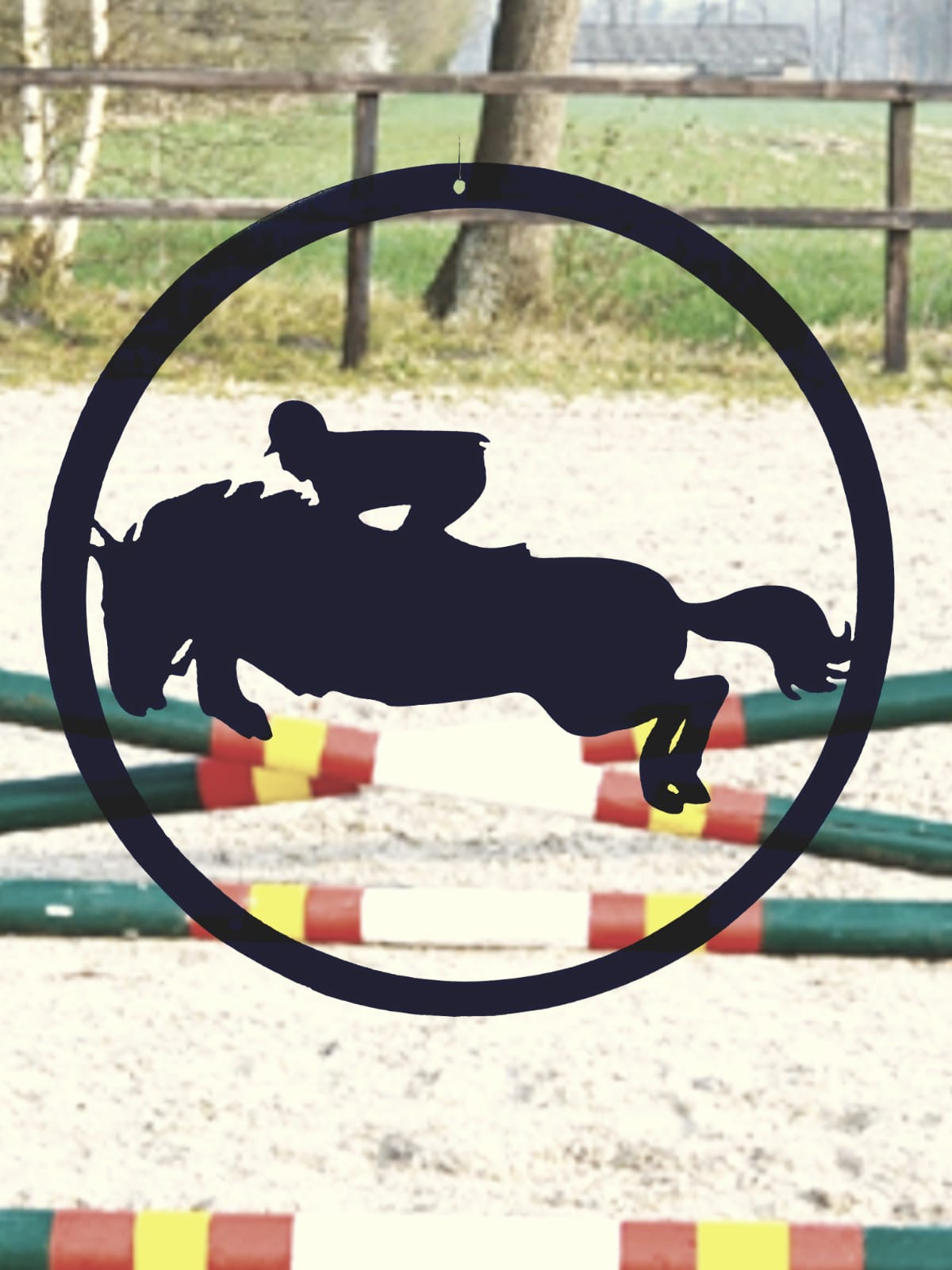 Springpaard met ruiter hanger (zwart) - Afbeelding 2