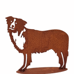 Metalen Border collie tuindecoratie voor tuin of balkon