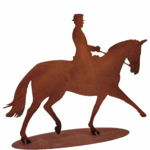 metalen decoratie paard met ruiter tuin