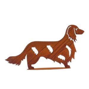 metalen decoratie hond tuin langharige teckel