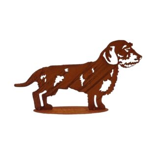 metalen decoratie hond tuin ruwharige teckel