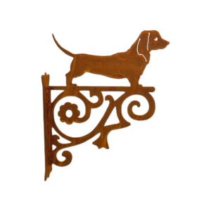 metalen decoratie bloemhanger tuin of wand kortharige teckel