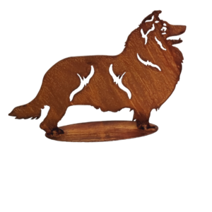 metalen decoratie hond tuin sheltie