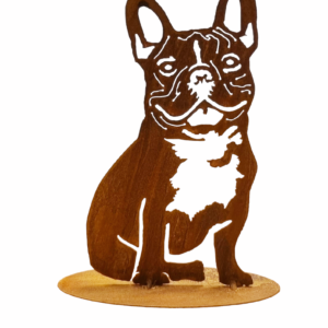 metalen decoratie hond tuin franse bulldog