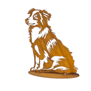 metalen decoratie hond tuin australian shepherd