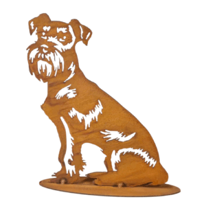 metalen decoratie hond tuin schnauzer