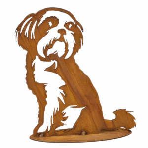 Metalen Shih tzu tuindecoratie voor tuin of op balkon